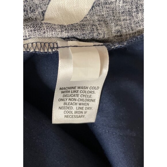 Ophelia Roe Womens XL Navy & White Floral Printed Shorts Pull On Linen Blend - Picture 8 of 11